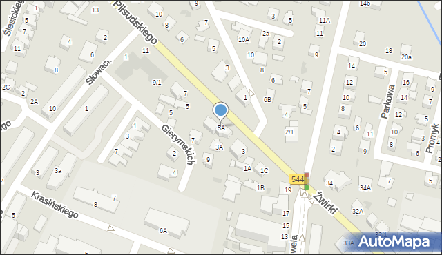 Mława, Aleja Piłsudskiego Józefa, marsz., 5A, mapa Mława