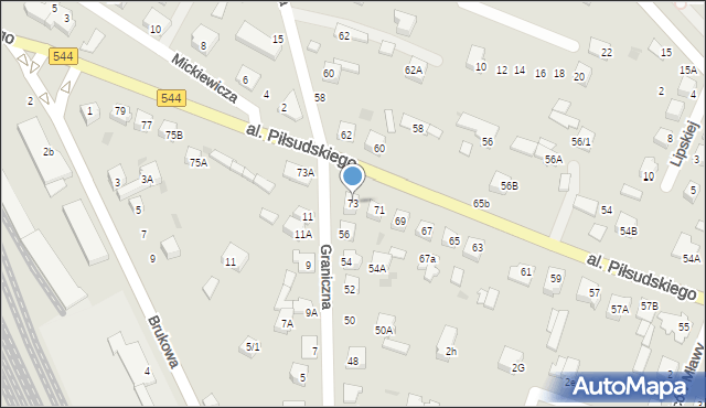 Mława, Aleja Piłsudskiego Józefa, marsz., 73, mapa Mława