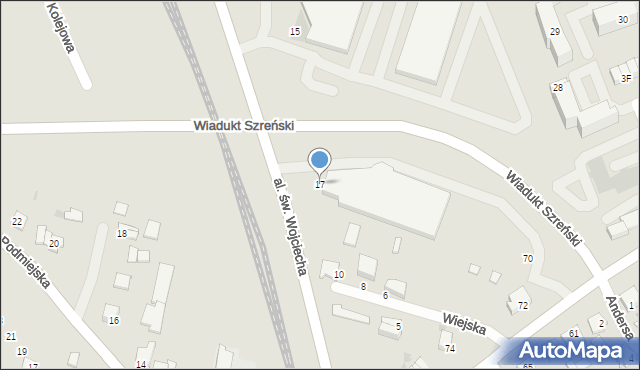 Mława, Aleja Świętego Wojciecha, 17, mapa Mława