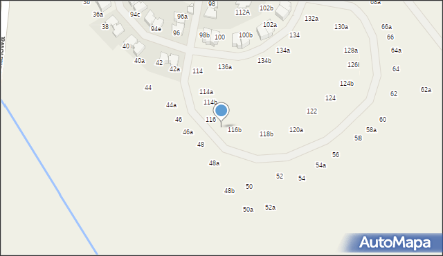 Młochów, Aleja Kasztanowa, 116a, mapa Młochów