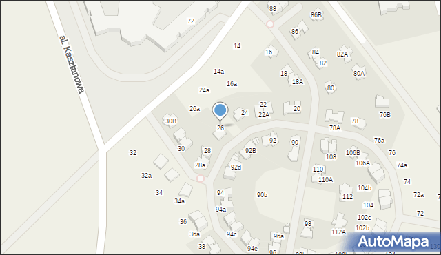 Młochów, Aleja Kasztanowa, 26, mapa Młochów