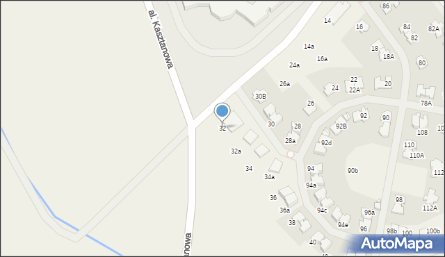 Młochów, Aleja Kasztanowa, 32, mapa Młochów