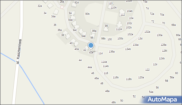 Młochów, Aleja Kasztanowa, 42a, mapa Młochów