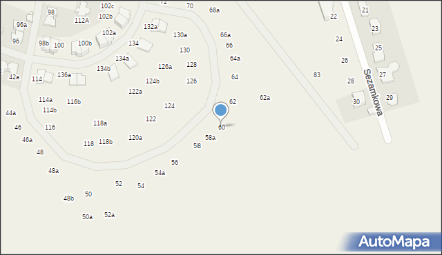 Młochów, Aleja Kasztanowa, 60, mapa Młochów