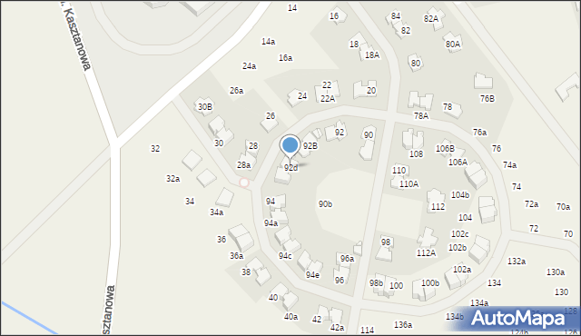 Młochów, Aleja Kasztanowa, 92d, mapa Młochów