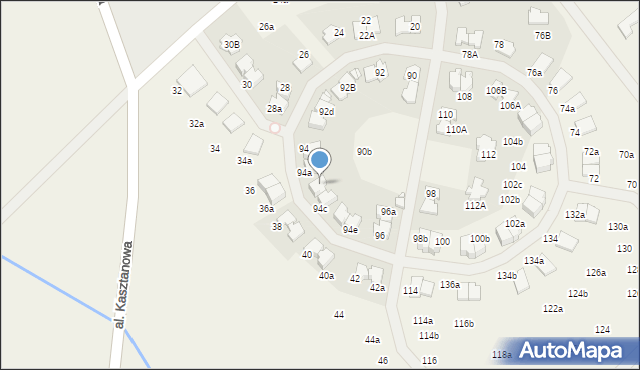 Młochów, Aleja Kasztanowa, 94b, mapa Młochów