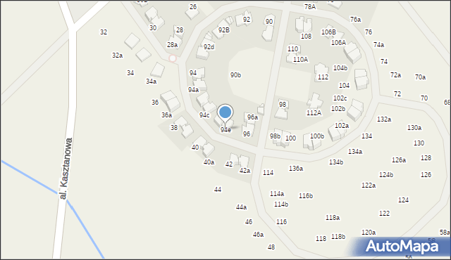 Młochów, Aleja Kasztanowa, 94e, mapa Młochów