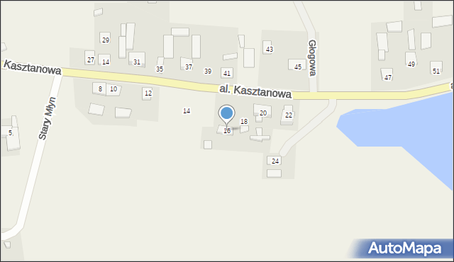 Mochle, Aleja Kasztanowa, 16, mapa Mochle