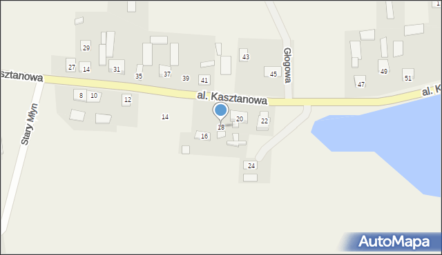 Mochle, Aleja Kasztanowa, 18, mapa Mochle