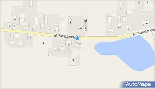 Mochle, Aleja Kasztanowa, 22, mapa Mochle