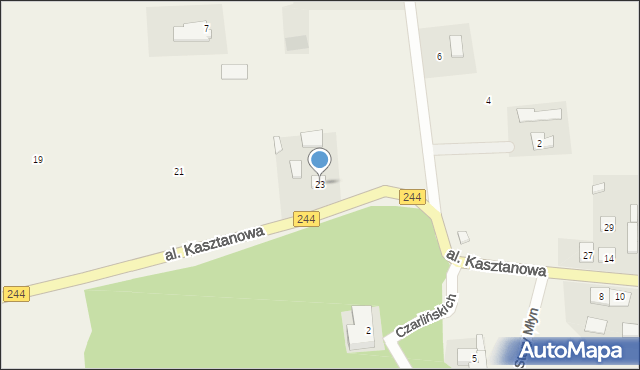 Mochle, Aleja Kasztanowa, 23, mapa Mochle
