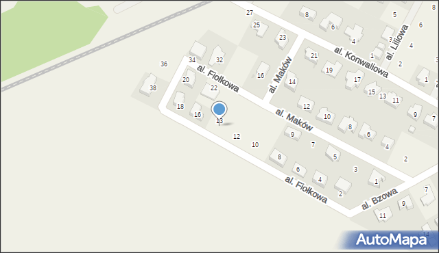 Mokronos Górny, Aleja Fiołkowa, 14, mapa Mokronos Górny