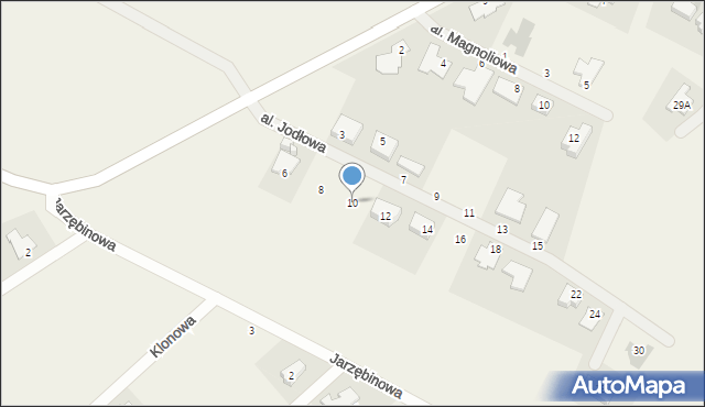 Mokronos Górny, Aleja Jodłowa, 10, mapa Mokronos Górny