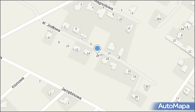Mokronos Górny, Aleja Jodłowa, 16, mapa Mokronos Górny