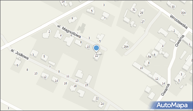 Mokronos Górny, Aleja Magnoliowa, 12, mapa Mokronos Górny
