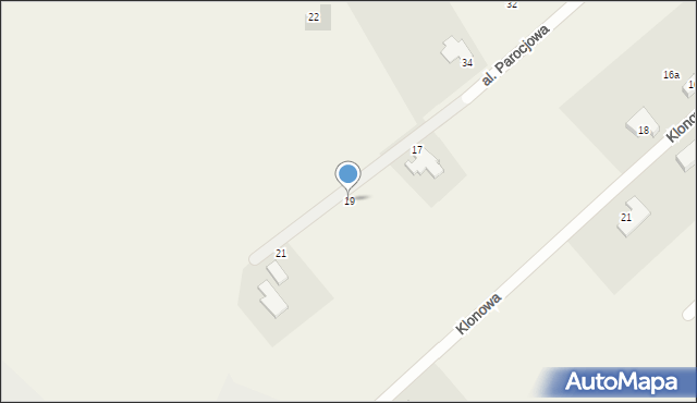 Mokronos Górny, Aleja Parocjowa, 19, mapa Mokronos Górny