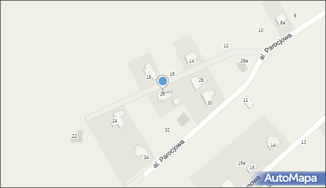 Mokronos Górny, Aleja Parocjowa, 26, mapa Mokronos Górny