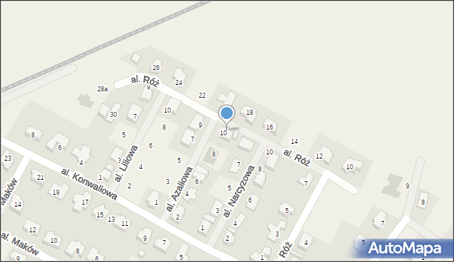 Mokronos Górny, Aleja Róż, 13, mapa Mokronos Górny