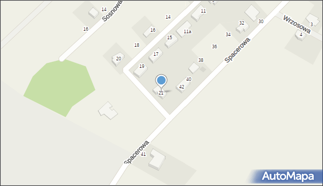 Mokronos Górny, Aleja Świerkowa, 21, mapa Mokronos Górny