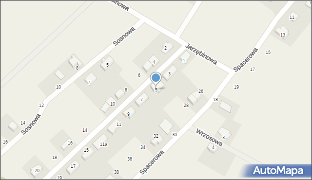Mokronos Górny, Aleja Świerkowa, 5, mapa Mokronos Górny