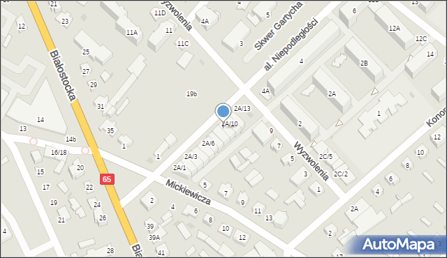 Mońki, Aleja Niepodległości, 2A/9, mapa Mońki