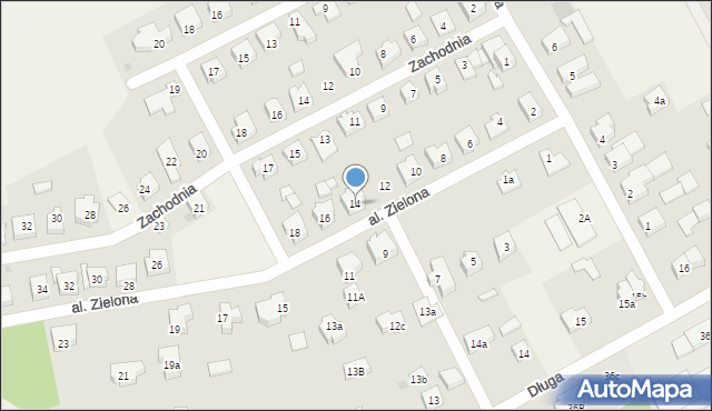 Mosty, Aleja Zielona, 14, mapa Mosty