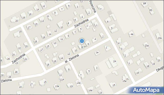 Mosty, Aleja Zielona, 8, mapa Mosty