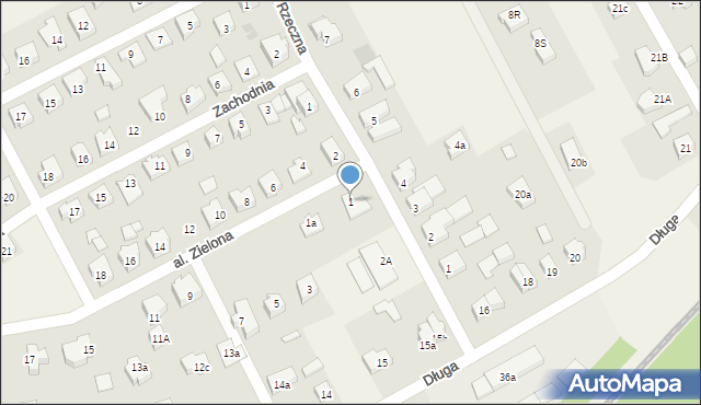 Mosty, Aleja Zielona, 1, mapa Mosty