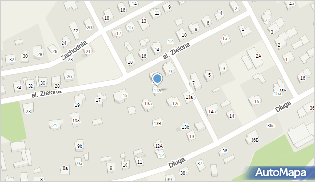 Mosty, Aleja Zielona, 11A, mapa Mosty