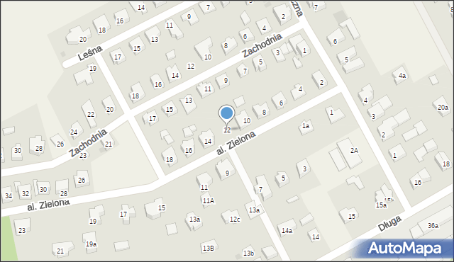 Mosty, Aleja Zielona, 12, mapa Mosty