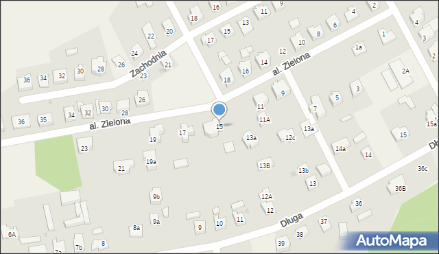 Mosty, Aleja Zielona, 15, mapa Mosty