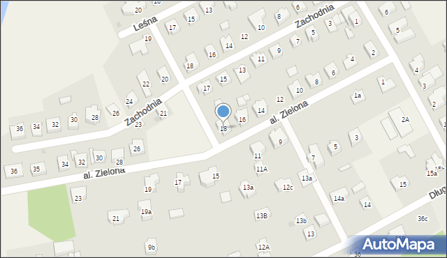 Mosty, Aleja Zielona, 18, mapa Mosty