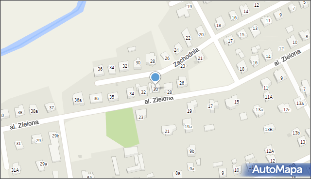 Mosty, Aleja Zielona, 30, mapa Mosty