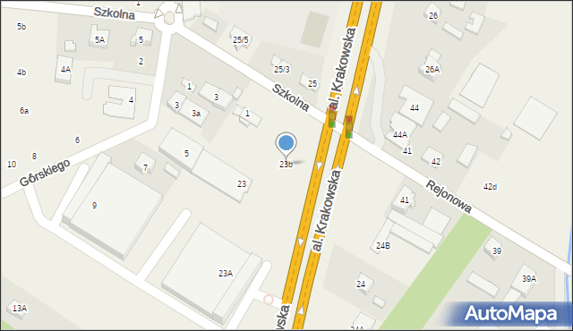 Mroków, Aleja Krakowska, 23b, mapa Mroków