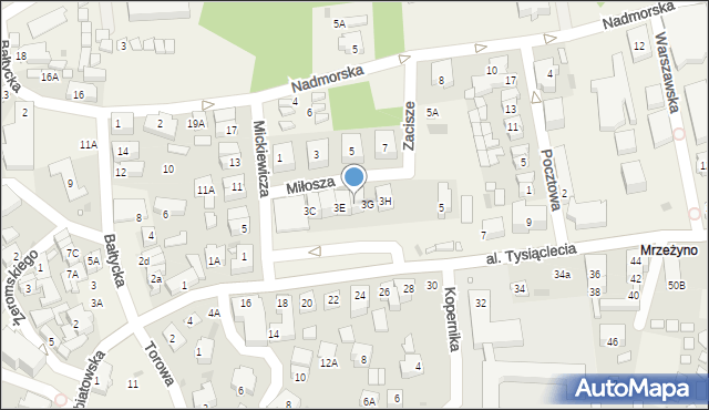 Mrzeżyno, Aleja Tysiąclecia, 3F, mapa Mrzeżyno
