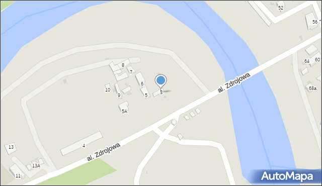 Muszyna, Aleja Zdrojowa, 3, mapa Muszyna