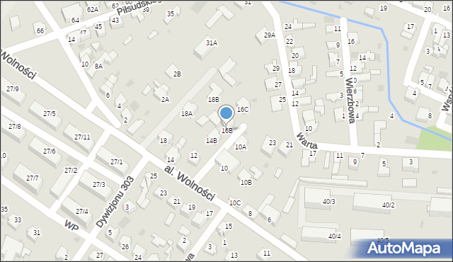 Myszków, Aleja Wolności, 16B, mapa Myszków