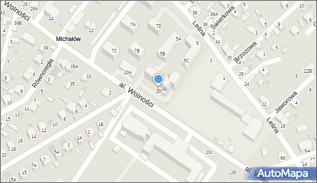 Myszków, Aleja Wolności, 20, mapa Myszków