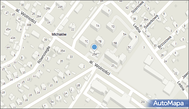 Myszków, Aleja Wolności, 20A, mapa Myszków