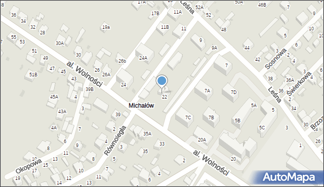 Myszków, Aleja Wolności, 22A, mapa Myszków