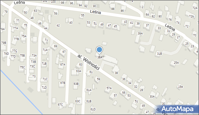 Myszków, Aleja Wolności, 38A, mapa Myszków