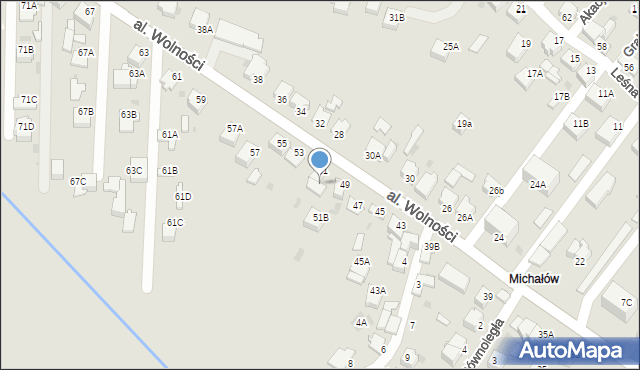 Myszków, Aleja Wolności, 51A, mapa Myszków