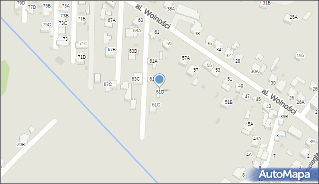 Myszków, Aleja Wolności, 61D, mapa Myszków