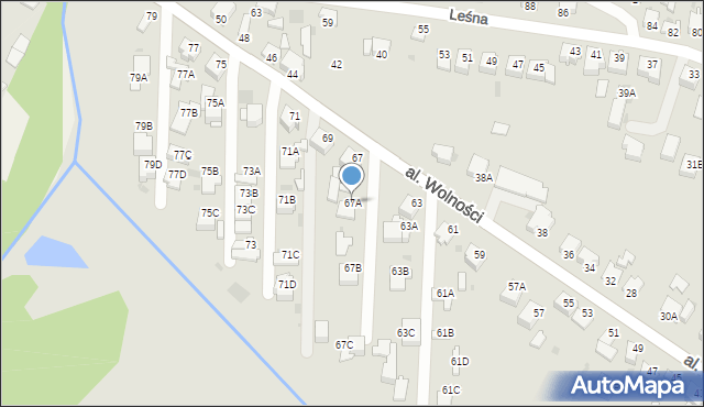 Myszków, Aleja Wolności, 67A, mapa Myszków