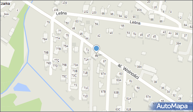 Myszków, Aleja Wolności, 69, mapa Myszków