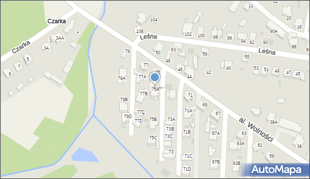 Myszków, Aleja Wolności, 75A, mapa Myszków