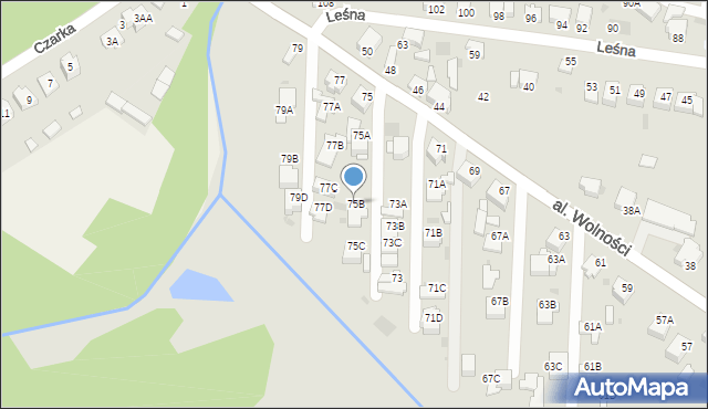 Myszków, Aleja Wolności, 75B, mapa Myszków