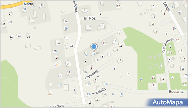Narty, Aleja Róż, 17, mapa Narty