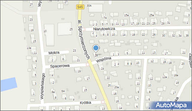 Nidzica, Aleja Sprzymierzonych, 28, mapa Nidzica