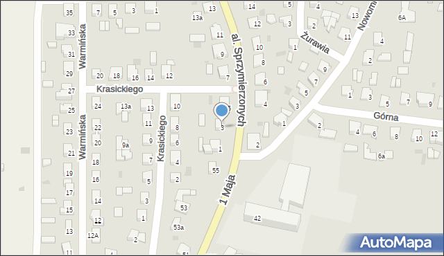 Nidzica, Aleja Sprzymierzonych, 3, mapa Nidzica